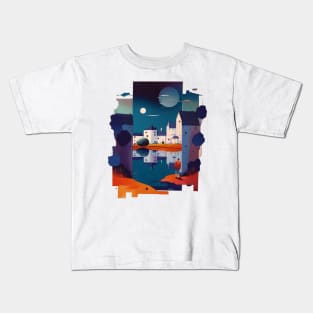 cubist landscape Kids T-Shirt